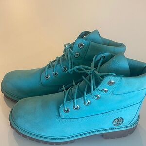Timberland Women's Special Edition Turquoise Combat Boots